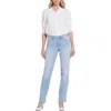 Nydj Marilyn Ankle Womens Tummy Slimming Denim Straight Leg Jeans In Multi