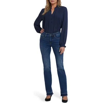 Nydj Barbara High Waist Release Hem Straight Leg Jeans In Blue