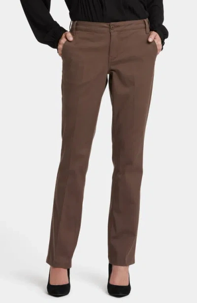 Nydj Barbara Stretch Twill Bootcut Pants In Dark Wood