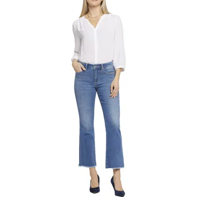 Nydj Barbara Womens Frayed Hem Denim Bootcut Jeans In Multi