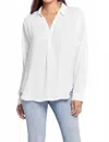 Nydj Becky Recycled Polyester Georgette Blouse In White