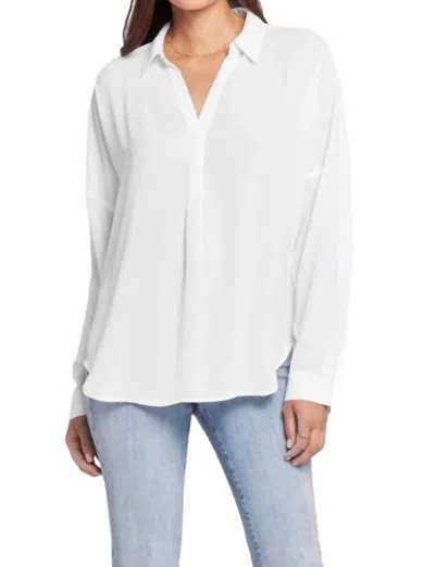 NYDJ BECKY BLOUSE IN OPTIC WHITE