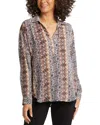 Nydj Becky Recycled Polyester Georgette Blouse In Multi