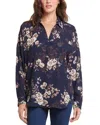 Nydj Becky Recycled Polyester Georgette Blouse In Multi