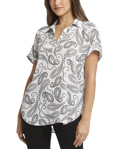 Nydj Becky Split Neck Woven Top In Multi