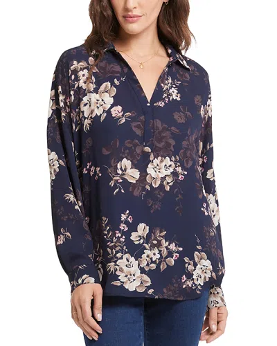 Nydj Becky Dot Print Blouse In Bianca Blooms
