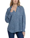 Nydj Becky Recycled Polyester Georgette Blouse In Blue