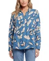Nydj Womens Collar Polyester Blouse In La Grande