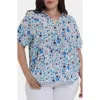 Nydj Becky Georgette Popover Top In Green
