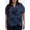 Nydj Becky Georgette Popover Top In Blue