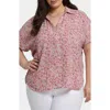 Nydj Becky Georgette Popover Top In Glorias Garden