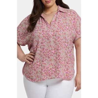 Nydj Becky Georgette Popover Top In Glorias Garden