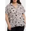 Nydj Becky Georgette Popover Top In Luna Flores