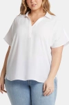 Nydj Becky Georgette Popover Top In Optic White