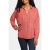 Nydj Becky Womens Plaid Polyester Blouse In Brentford Plaid