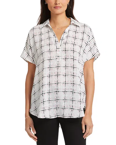 NYDJ BECKY PRINTED SHORT SLEEVE BLOUSE