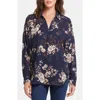 Nydj Becky Recycled Polyester Georgette Blouse In Bianca Blooms