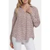Nydj Becky Recycled Polyester Georgette Blouse In Multi