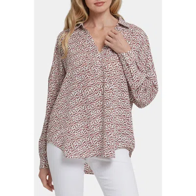 Nydj Becky Recycled Polyester Georgette Blouse In Multi