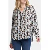 Nydj Becky Recycled Polyester Georgette Blouse In Light And Fog