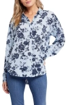 Nydj Becky Recycled Polyester Georgette Blouse In Rosemary Petals