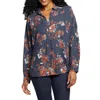 Nydj Becky Womens Plaid Polyester Blouse In Belleview