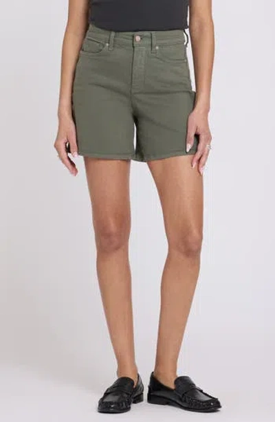 Nydj Berkyn High Waist Cotton Blend Shorts In Desert Green