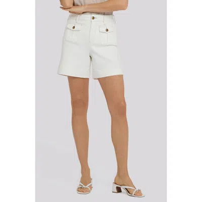 Nydj Berkyn Patch Pocket High Waist Denim Shorts In White