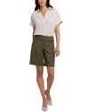 Nydj Bermuda Bay Leaf Linen-blend Short Jean In Green