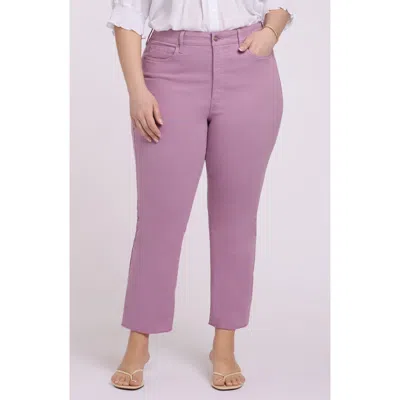 Nydj Billie Frayed High Waist Ankle Mini Bootcut Jeans In Purple