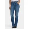 Nydj Billie Front Seam High Waist Mini Bootcut Jeans In Blue