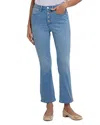 Nydj Billie Exposed Button High Waist Ankle Mini Bootcut Jeans In Blue