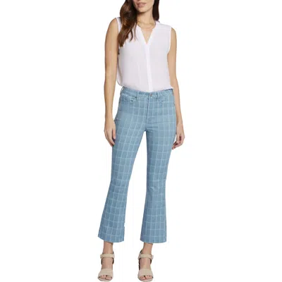 Nydj Billie Womens Plaid Denim Bootcut Jeans In Multi