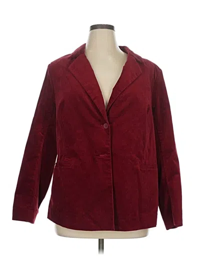 Pre-owned Nydj Blazer Jacket In Burgundy