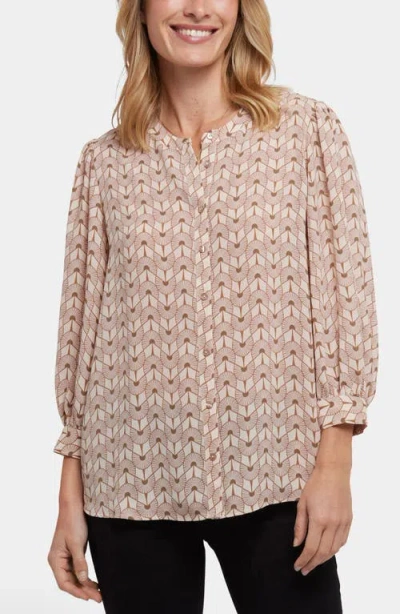 Nydj Bonnie Button-up Top In Neutral