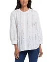 Nydj Bonnie Embroidered Eyelet Top In Optic White