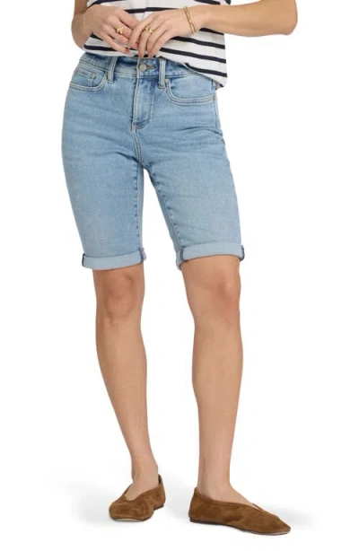 Nydj Briella Cuff Denim Shorts In Blue