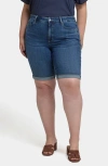 Nydj Briella Roll Cuff Jean Shorts In Valencia Surf In Valencia Surf