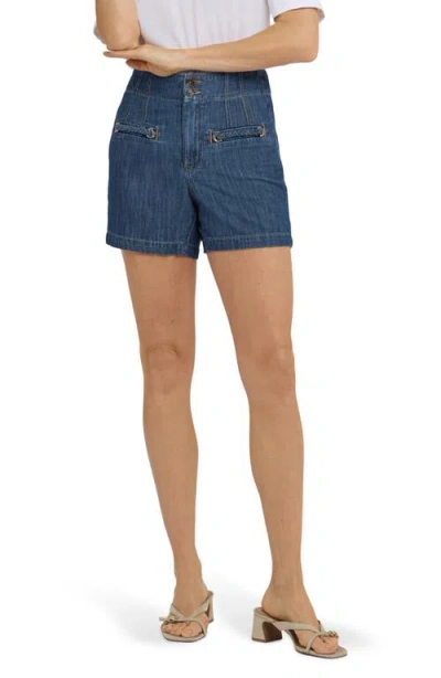 Nydj Briella Embellished Welt Pocket Denim Shorts In Blue
