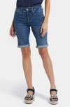 Nydj Briella Roll Cuff Denim Shorts In Valencia Surf