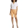 Nydj Womens Cuffed Cotton Denim Shorts In Brown
