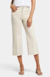 Nydj Brigitte Frayed High Waist Wide Leg Capri Jeans In Neutral