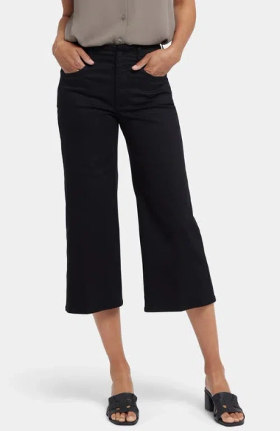 Nydj Brigitte High Waist Wide Leg Capri Jeans In Black