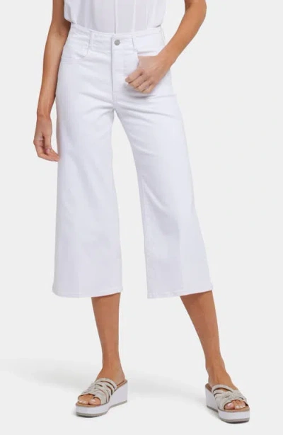 Nydj Brigitte High Waist Wide Leg Capri Jeans In Optic White