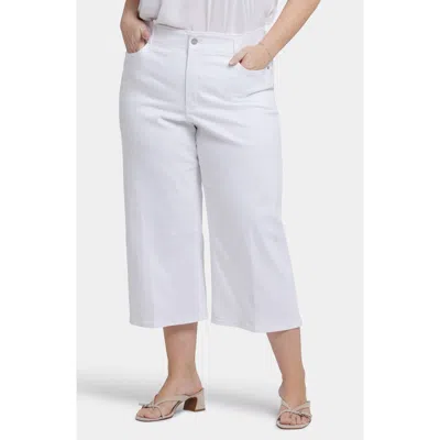 Nydj Brigitte High Waist Wide Leg Capri Jeans In Optic White