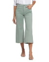 Nydj Brigitte Frayed High Waist Wide Leg Capri Jeans In Lily Pad