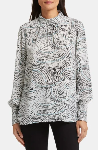 Nydj Britney Print Smocked Top In Mountain Top