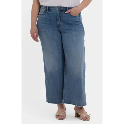 Nydj Brodi Cool Embrace® Frayed High Waist Ankle Wide Leg Jeans In Blue