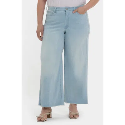 Nydj Brodi Cool Embrace® Frayed High Waist Ankle Wide Leg Jeans In Blue