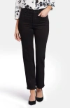 Nydj Callie Black Rinse High-rise Straight Leg Jean In Black Rinse